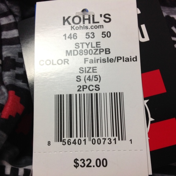 New 2 Piece Kohl's Sleep Pants Fair Isle/Plaids - Picture 4 of 4